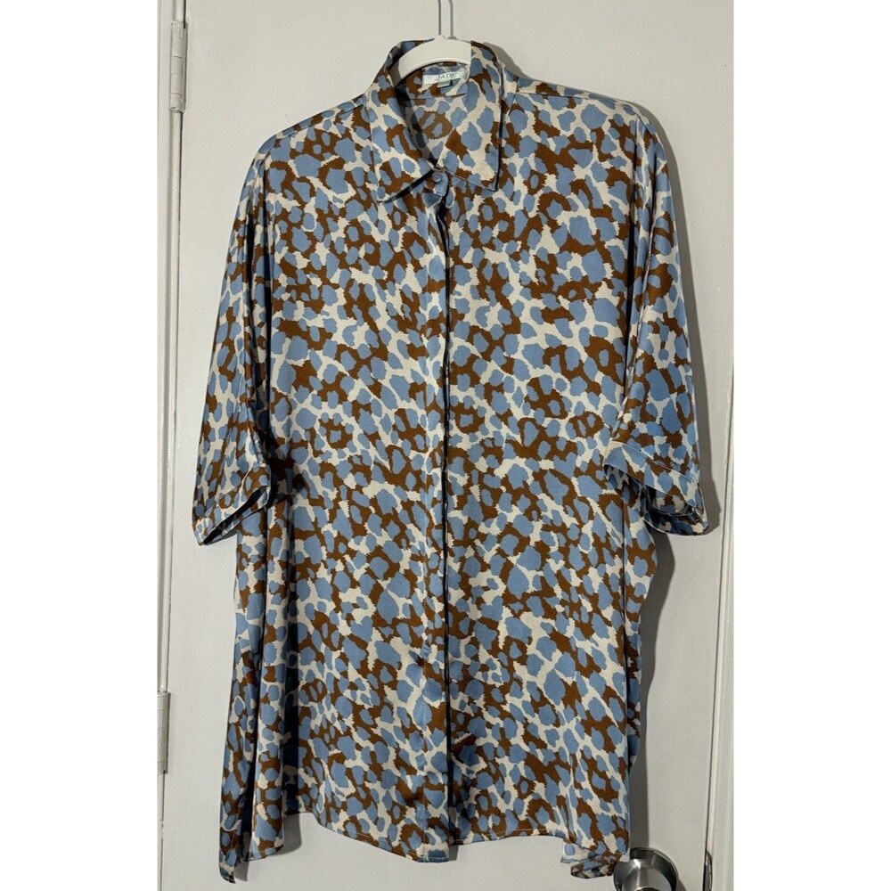 Jade Melody Tam Blouse Women Size M/L Oversized Button Shirt